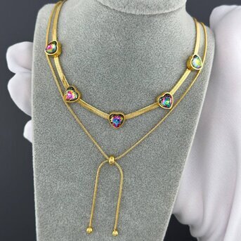 18K gold plated Stainless steel necklace, Intensity