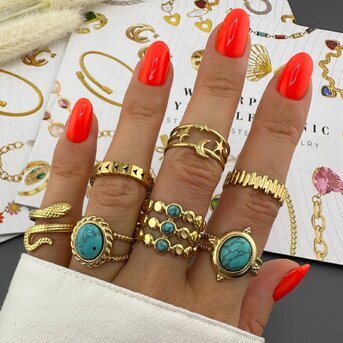 "Snakes" Ring, 18K Gold Plated Steel