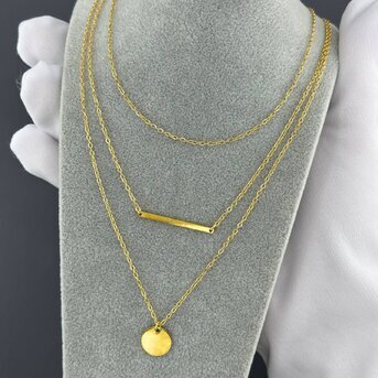 18K gold plated Stainless steel necklace, Intensity