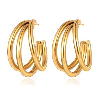 18K gold plated Stainless steel earrings, Intensity