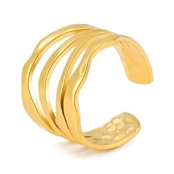 18K gold plated Stainless steel finger ring, Intensity