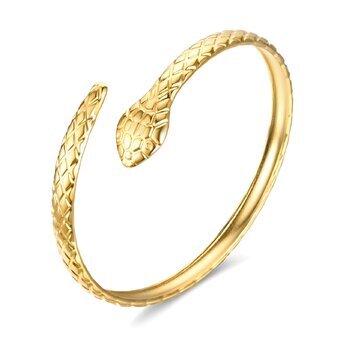 "Snake" Bracelet, 18K Gold Plated Steel