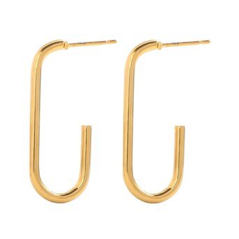 18K gold plated Stainless steel earrings, Intensity