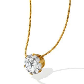 Necklace, 18K Gold Plated Steel