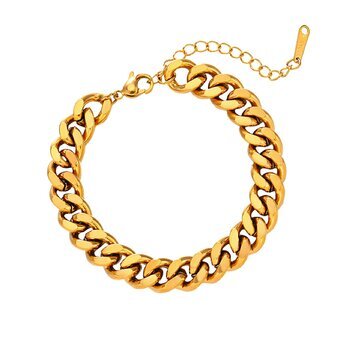 18K gold plated Stainless steel bracelet, Intensity