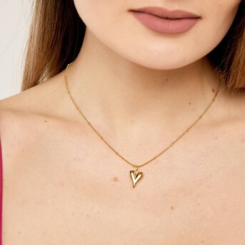 18K gold plated Stainless steel  "Hearts" necklace, Intensity