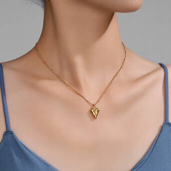 18K gold plated Stainless steel  "Hearts" necklace, Intensity