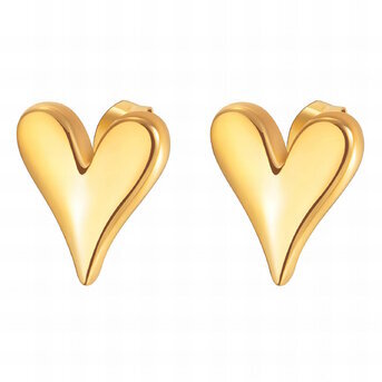 18K gold plated Stainless steel  "Hearts" earrings, Intensity