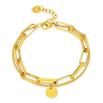 18K gold plated Stainless steel bracelet, Intensity