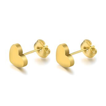 18K gold plated Stainless steel  "Hearts" earrings, Intensity