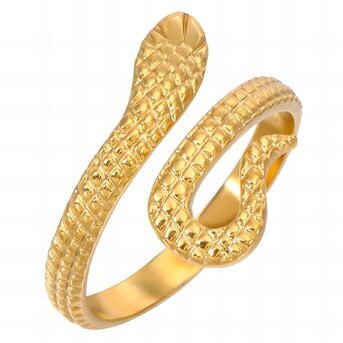"Snakes" Ring, 18K Gold Plated Steel