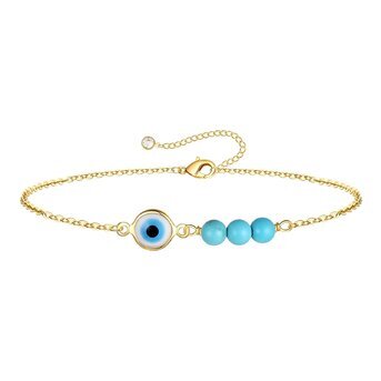 18K gold plated Stainless steel  "Evil Eye" bracelet, Intensity