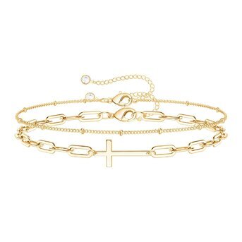 18K gold plated Stainless steel  "Crosses" bracelet, Intensity