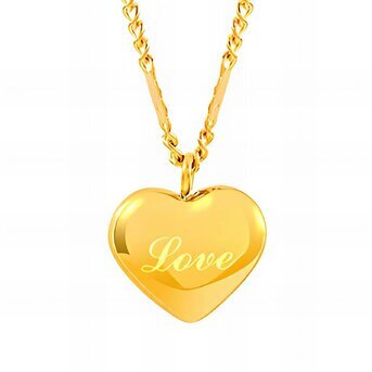 18K gold plated Stainless steel  "Heart" necklace, Intensity