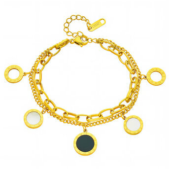 Bracelet, 18K Gold Plated Steel