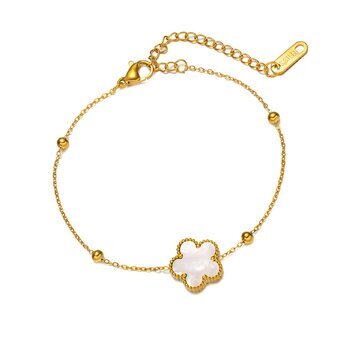 18K gold plated Stainless steel  "Flower" bracelet, Intensity