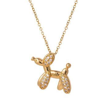 18K gold plated Stainless steel  "Dog" necklace, Intensity