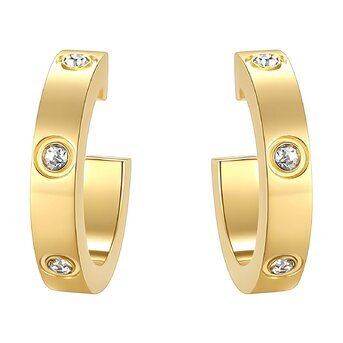 Earrings, 18K Gold Plated Steel