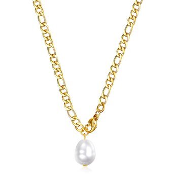 Necklace, 18K Gold Plated Steel