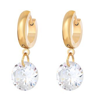 18K gold plated Stainless steel earrings, Intensity