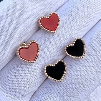 "Hearts" Earrings, 18K Gold Plated Steel