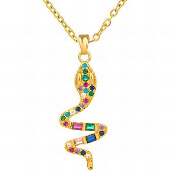 18K gold plated Stainless steel  "Snake" necklace, Intensity