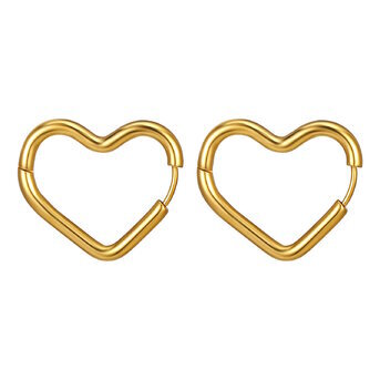 18K gold plated Stainless steel  "Hearts" earrings, Intensity