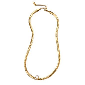 18K gold plated Stainless steel necklace, Intensity