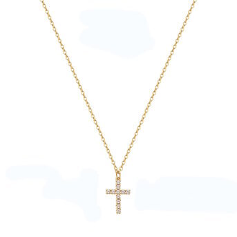 18K gold plated Stainless steel  "Crosses" necklace, Intensity