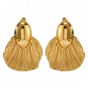 Earrings, 18K Gold Plated Steel