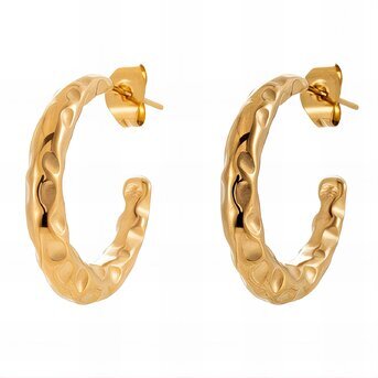 Earrings, 18K Gold Plated Steel