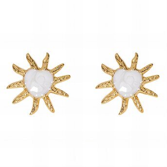 18K gold plated Stainless steel  "Sun" earrings, Intensity