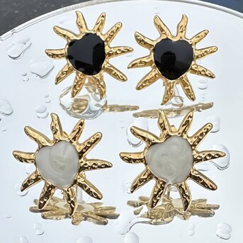 18K gold plated Stainless steel  "Sun" earrings, Intensity