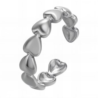 Stainless steel  "Hearts" finger ring, Intensity