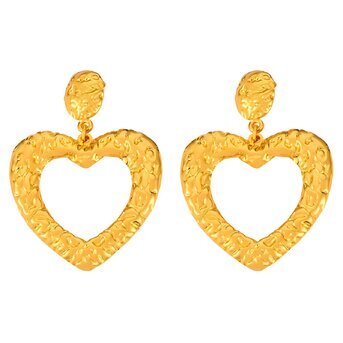 18K gold plated Stainless steel  "Hearts" earrings, Intensity