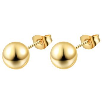 Earrings, 18K Gold Plated Steel