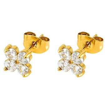 18K gold plated Stainless steel earrings, Intensity