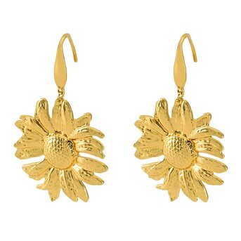 18K gold plated Stainless steel  "Flowers" earrings, Intensity