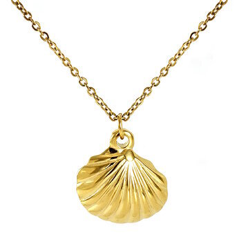 18K gold plated Stainless steel  "Seashells" necklace, Intensity