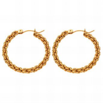 Earrings, 18K Gold Plated Steel