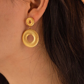 18K gold plated Stainless steel earrings, Intensity