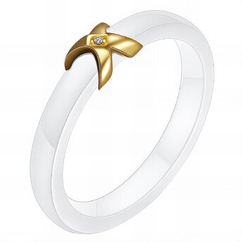 Ceramic / 18K gold plated steel finger ring, Intensity