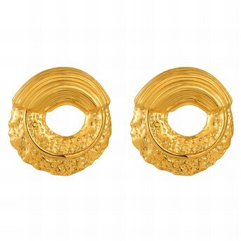Earrings, 18K Gold Plated Steel