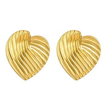 18K gold plated Stainless steel  "Hearts" earrings, Intensity