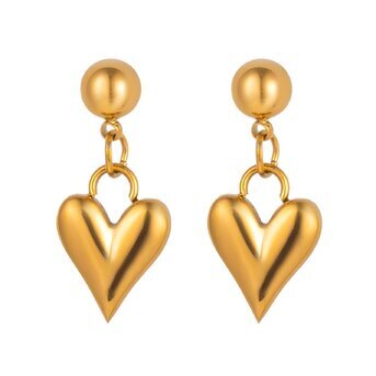 18K gold plated Stainless steel  "Hearts" earrings, Intensity