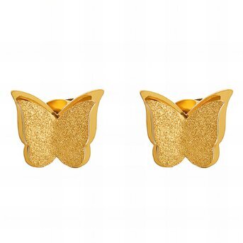 18K gold plated Stainless steel  "butterflies" earrings, Intensity