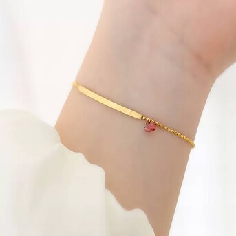 18K gold plated Stainless steel  "Heart" bracelet, Intensity