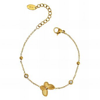 18K gold plated Stainless steel  "butterfly" bracelet, Intensity