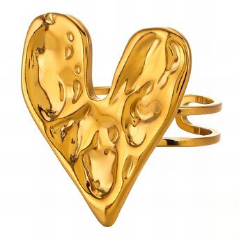 18K gold plated Stainless steel  "Heart" finger ring, Intensity