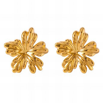 "Flowers" Earrings, 18K Gold Plated Steel